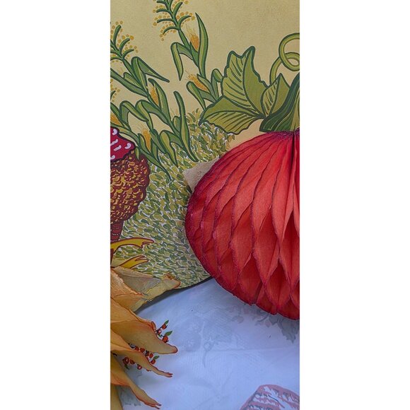 Retro Vintage Happy Thanksgiving Honey Comb Die Cut Scan Party 1988 - Picture 2 of 12